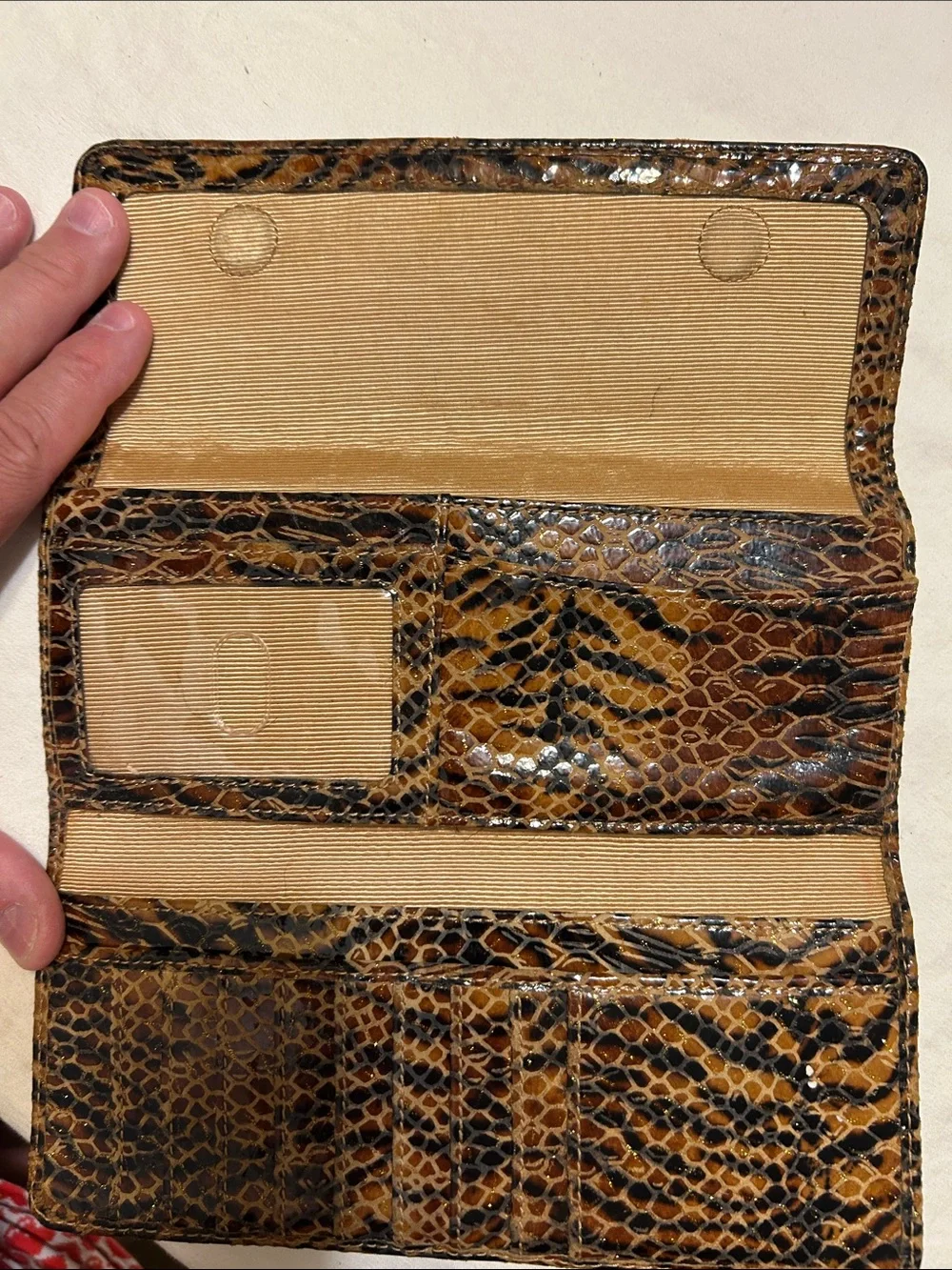 HOBO Brown & Black Snake-Print Key and Card Holder